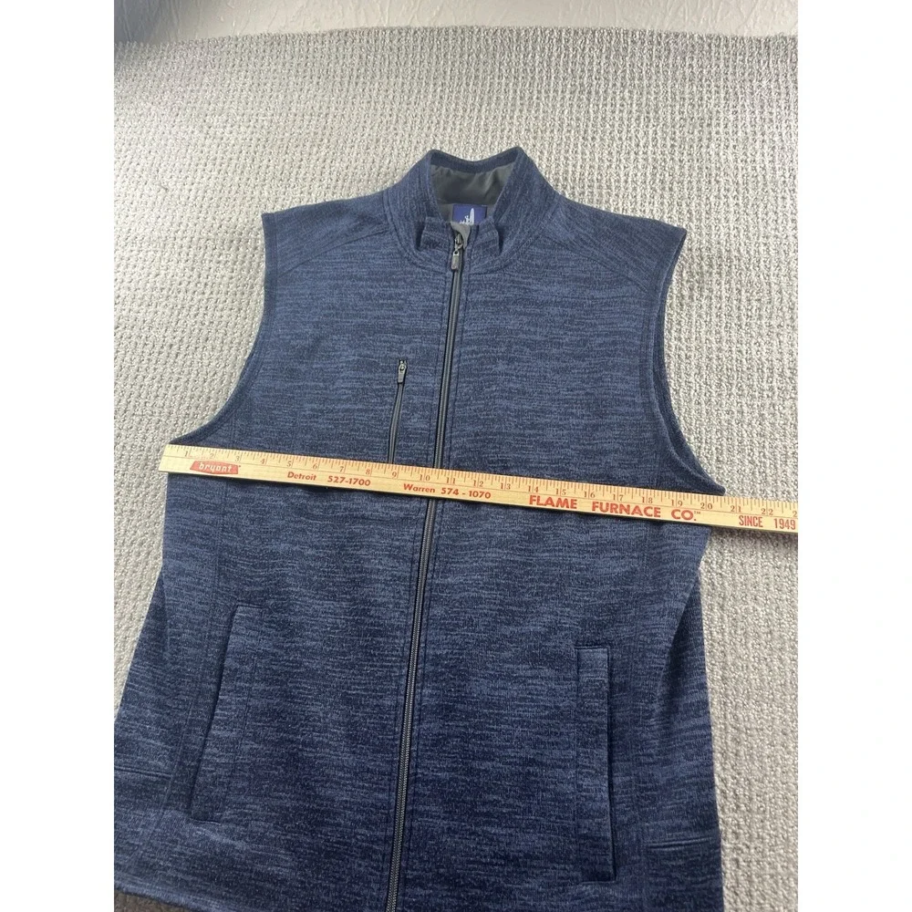 Johnnie-O Tahoe Vest Mens Medium Blue Admiral Full Zip Fleece Golf JMVt1100‎